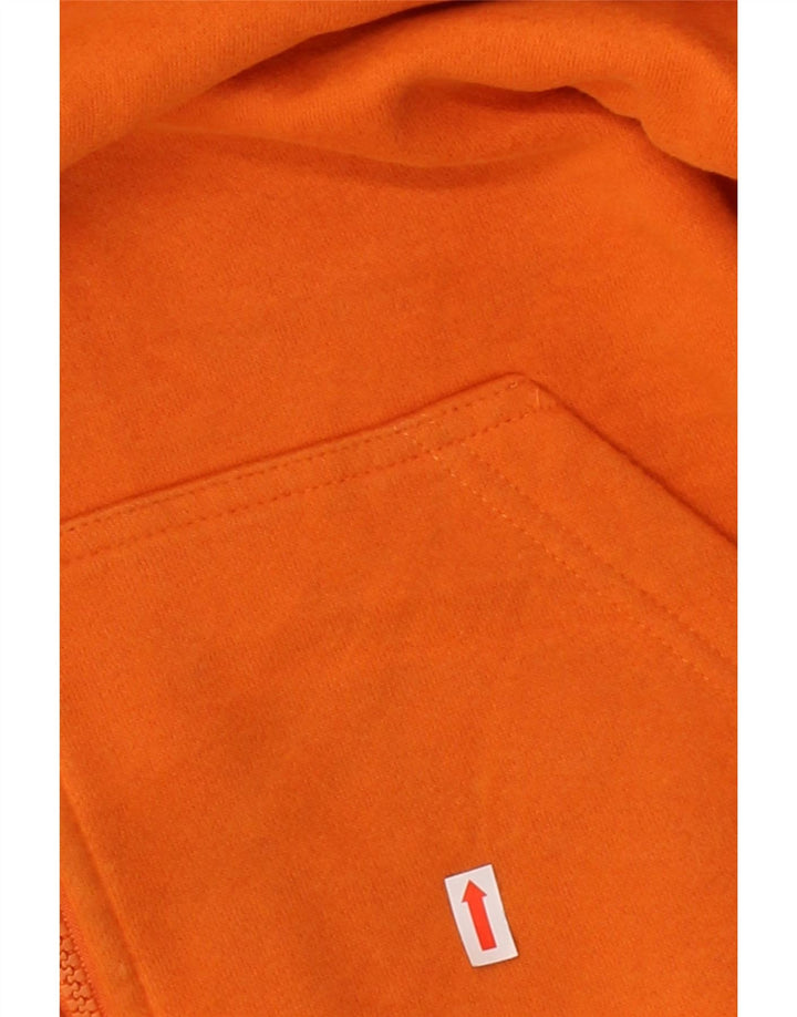 IZOD Mens Zip Hoodie Sweater Large Orange Colourblock Cotton