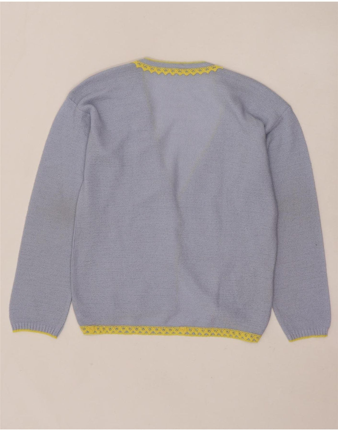 Vintage Womens Cardigan Sweater UK 14 Medium Blue