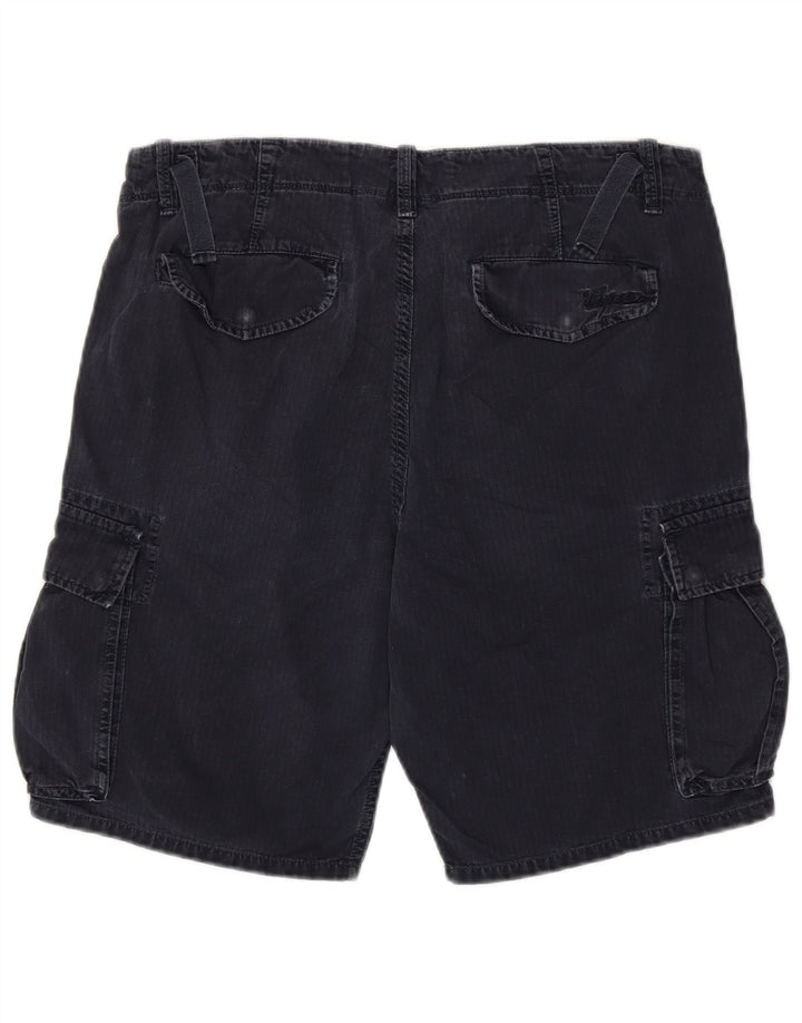 Vintage Mens Cargo Shorts W33 Medium Navy Blue Cotton