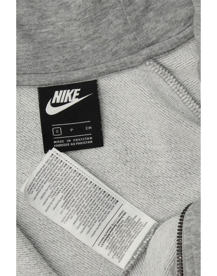 NIKE Womens Oversized Zip Hoodie Sweater UK 10 Small Grey Cotton Vintage Nike and Second-Hand Nike from Messina Hembry 