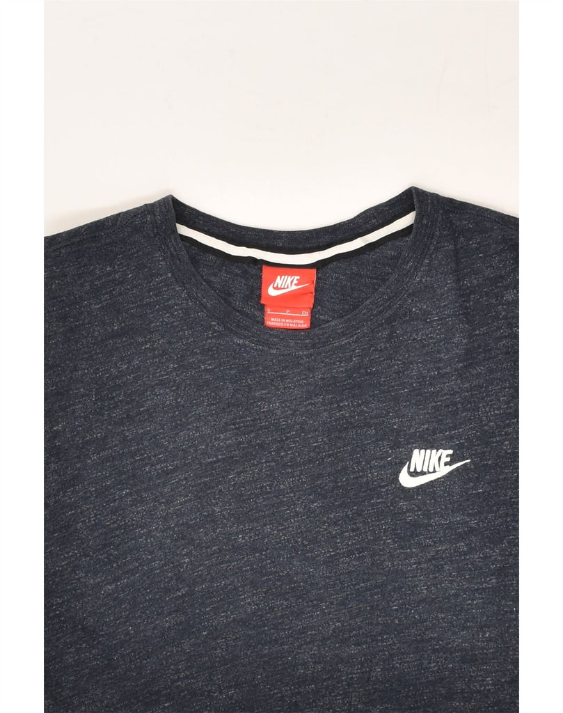 NIKE Mens T-Shirt Top Small Navy Blue Flecked Cotton | Vintage Nike | Thrift | Second-Hand Nike | Used Clothing | Messina Hembry 