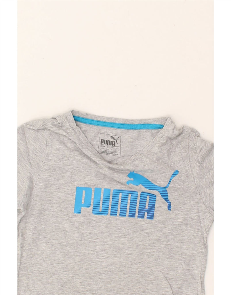 PUMA Boys Graphic T-Shirt Top 7-8 Years Grey | Vintage Puma | Thrift | Second-Hand Puma | Used Clothing | Messina Hembry 