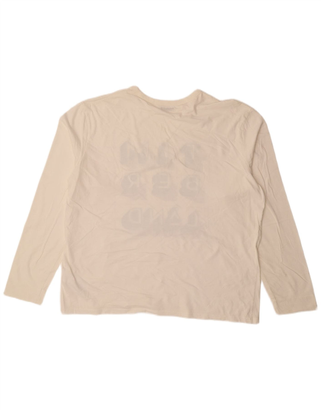 TIMBERLAND Mens Graphic Top Long Sleeve XL Off White Cotton