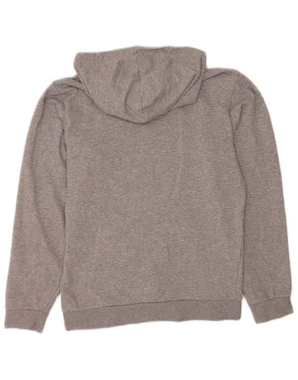 Adidas Mens Graphic Hoodie Jumper Small Grey Flecked Cotton Sports