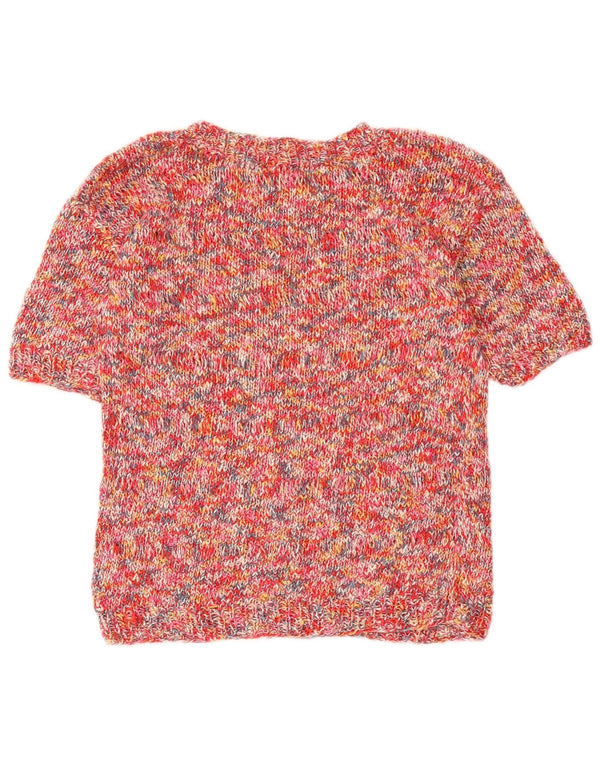 Vintage Womens Crew Neck Jumper Sweater UK 12 Medium Red Flecked