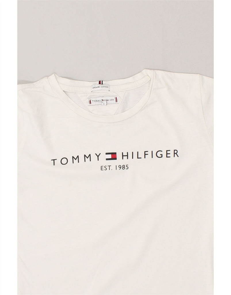 TOMMY HILFIGER Boys Graphic T-Shirt Top 11-12 Years White Cotton | Vintage Tommy Hilfiger | Thrift | Second-Hand Tommy Hilfiger | Used Clothing | Messina Hembry 