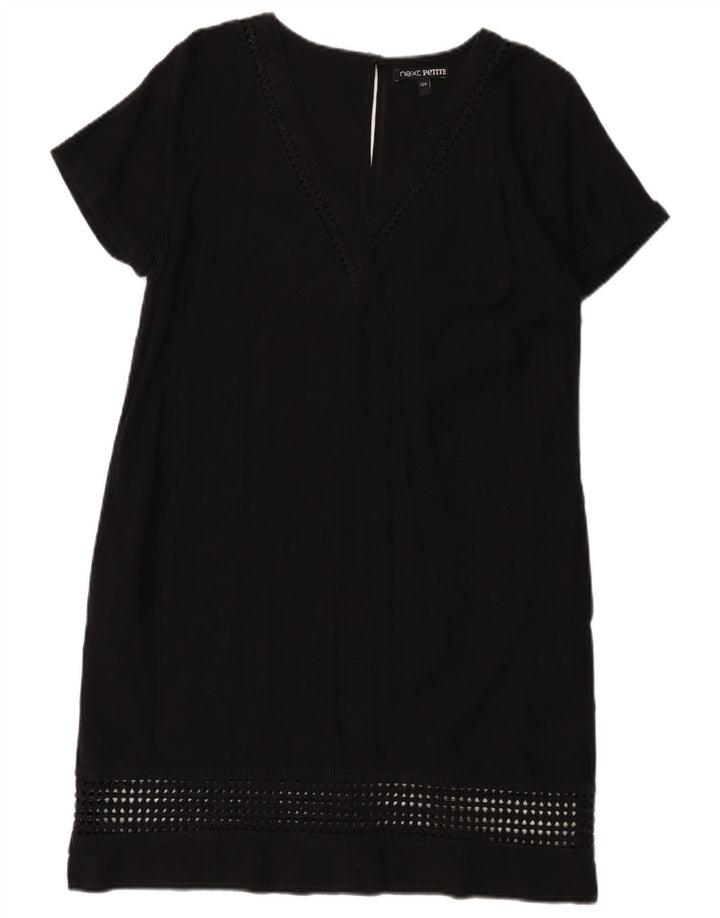 Next Womens Shift Dress UK 12 Medium Black Linen