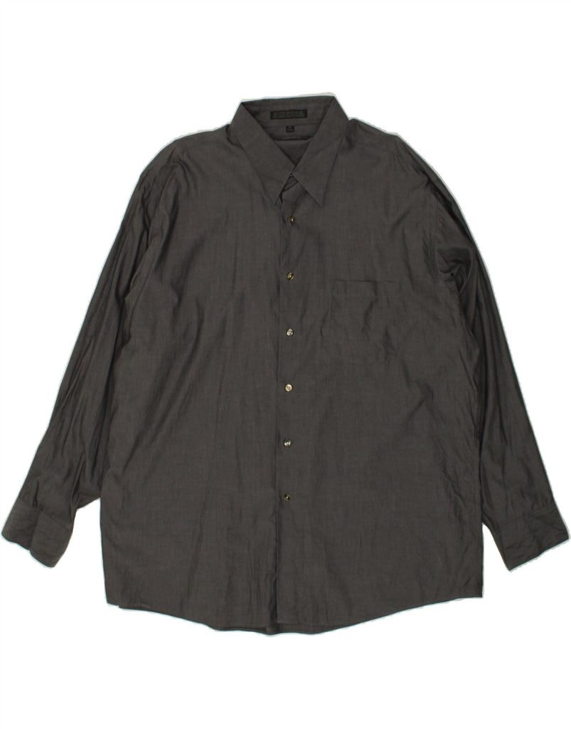 DKNY Mens Shirt Size 18  2XL Grey Cotton | Vintage Dkny | Thrift | Second-Hand Dkny | Used Clothing | Messina Hembry 