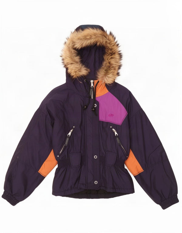 Gigi Rizzi Womens Windbreaker Jacket IT 42 Medium Navy Blue Colourblock