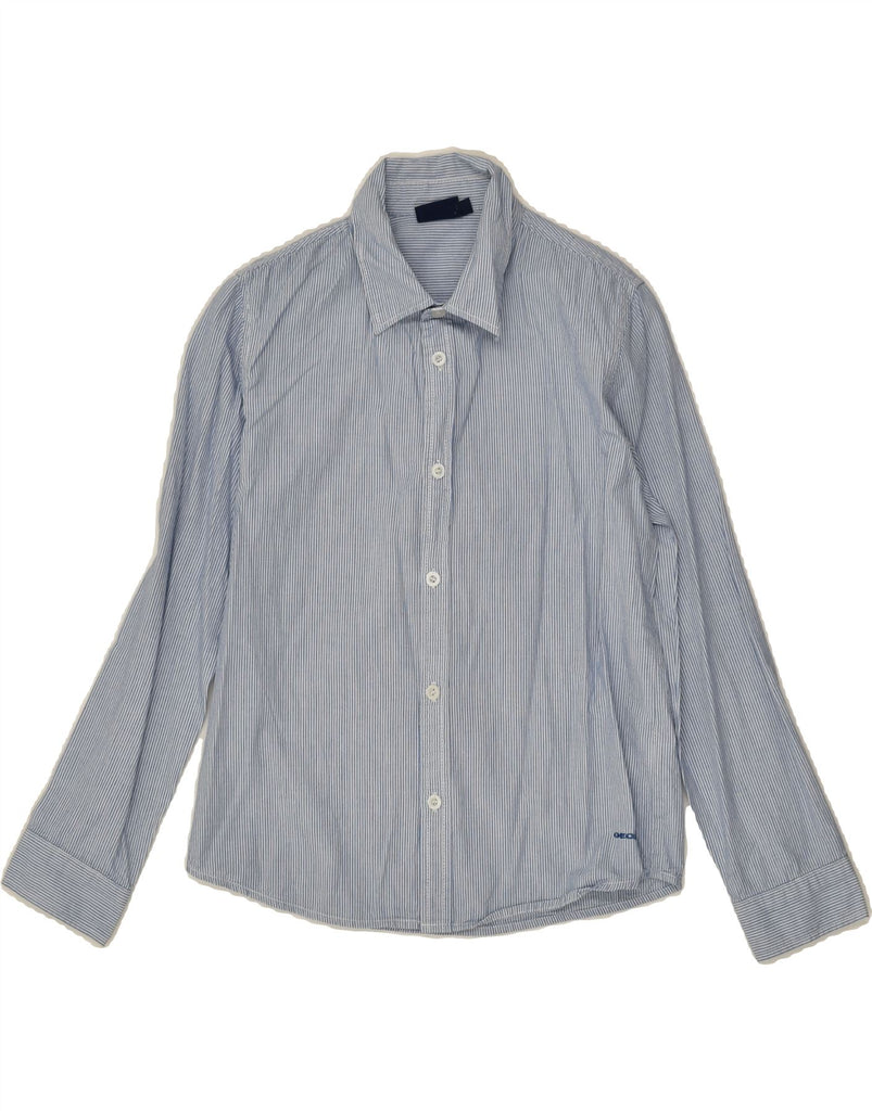 GEOX Boys Shirt 9-10 Years Blue Pinstripe | Vintage Geox | Thrift | Second-Hand Geox | Used Clothing | Messina Hembry 