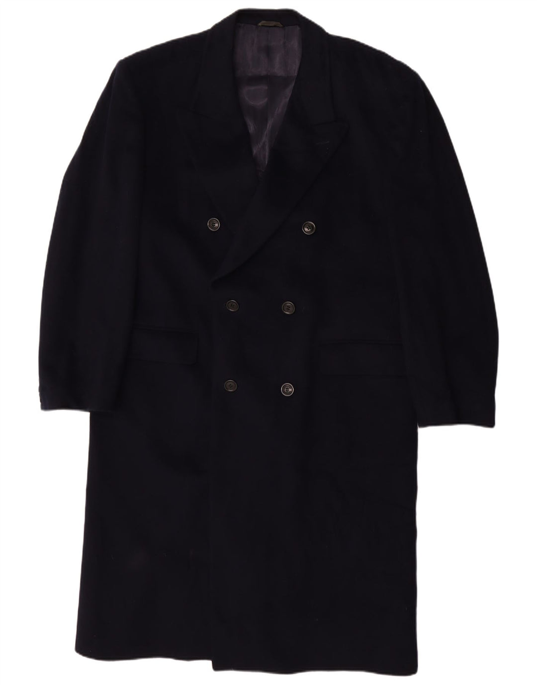 Marzotto Mens Principe Double Breasted Coat IT 50 Large Navy Blue