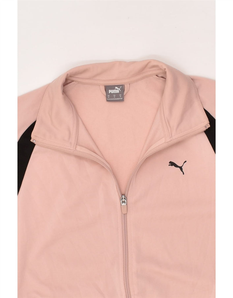 PUMA Womens Tracksuit Top Jacket UK 14 Medium Pink Polyester | Vintage Puma | Thrift | Second-Hand Puma | Used Clothing | Messina Hembry 