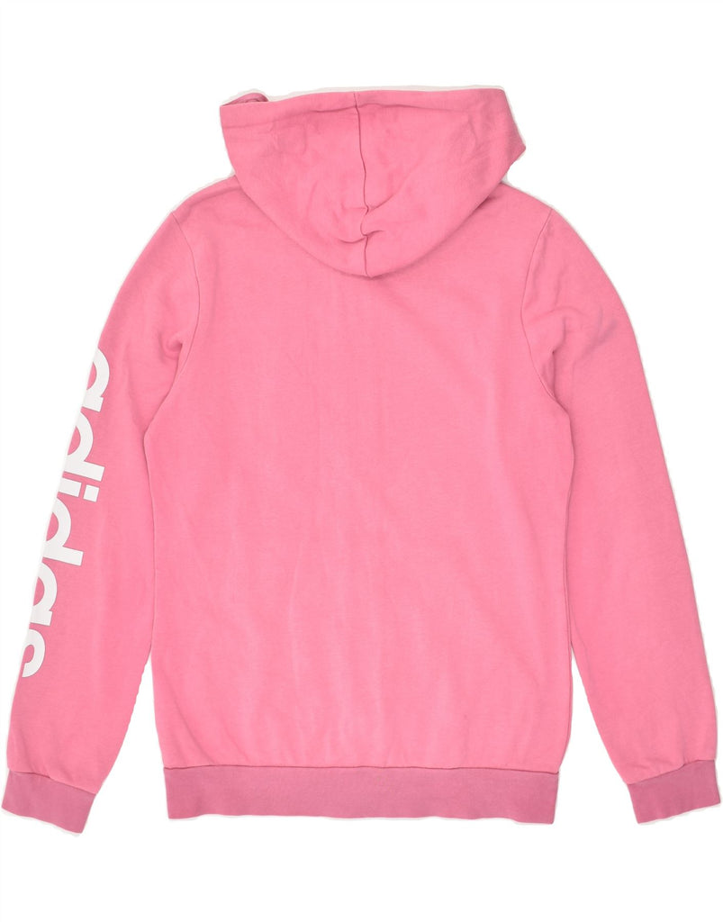 ADIDAS Girls Graphic Zip Hoodie Sweater 14-15 Years Pink Cotton | Vintage Adidas | Thrift | Second-Hand Adidas | Used Clothing | Messina Hembry 