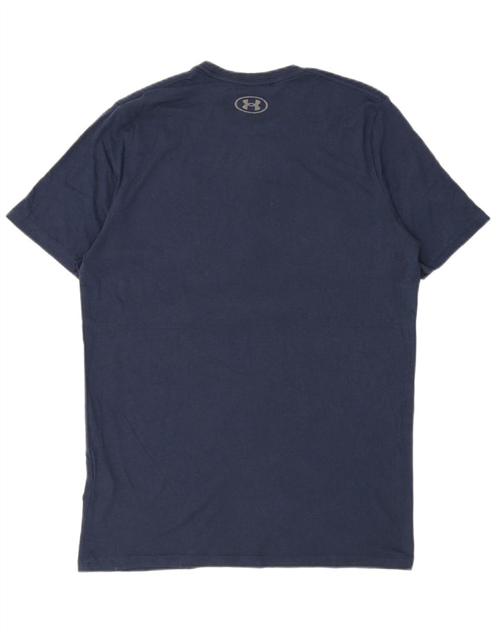 UNDER ARMOUR Mens T-Shirt Top Medium Navy Blue Cotton