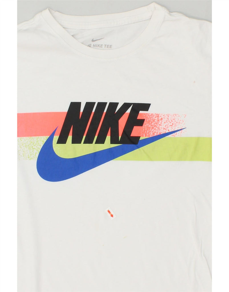 NIKE Mens Graphic T-Shirt Top Medium White Cotton | Vintage Nike | Thrift | Second-Hand Nike | Used Clothing | Messina Hembry 