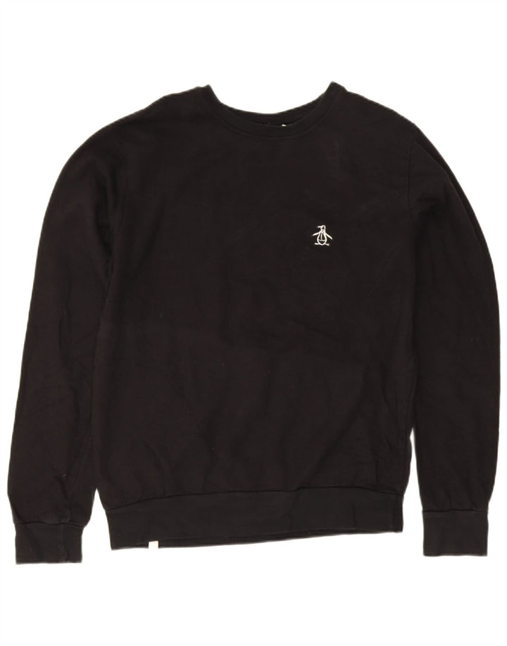 Penguin Mens Sweatshirt Jumper Medium Black Cotton