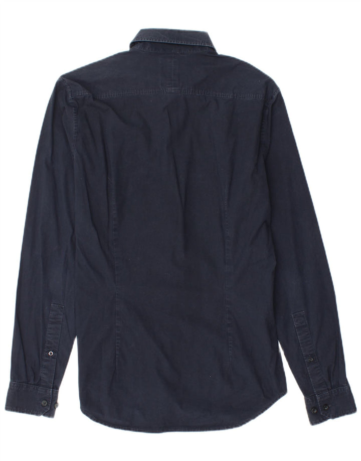 G-Star Mens Shirt Small Navy Blue Cotton