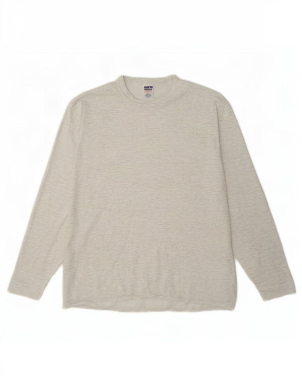 Patagonia Mens Top Long Sleeve Large Grey Flecked Polyester
