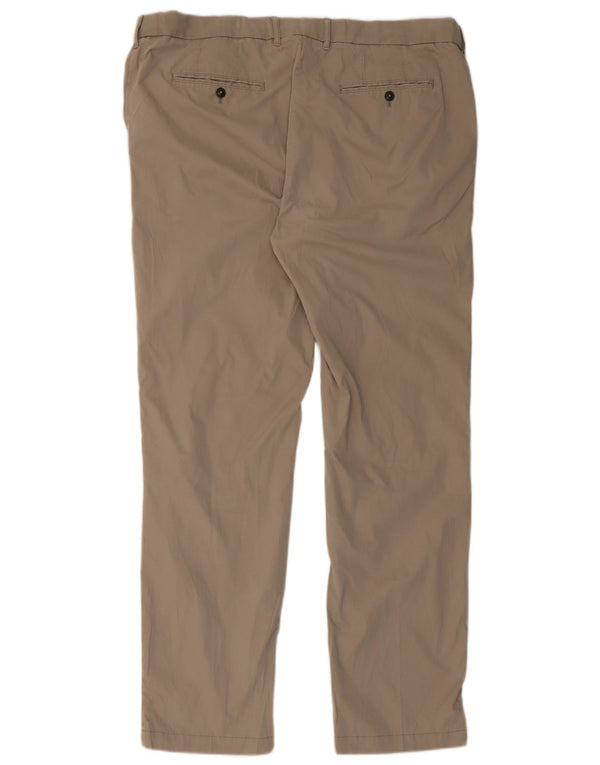 Marks & Spencer Mens Blue Harbour Straight Chino Trousers W42 L35 Beige