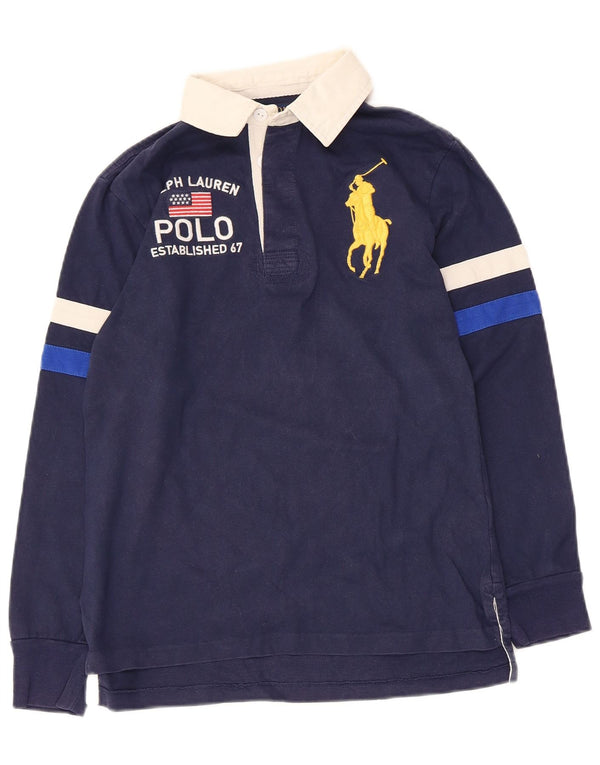 Polo Ralph Lauren Boys Graphic Rugby Polo Shirt 10-11 Years Medium Navy Blu