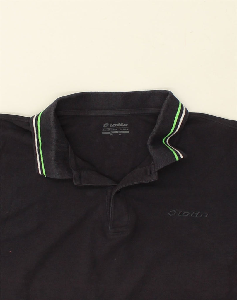 LOTTO Mens Polo Shirt XL Black Cotton | Vintage Lotto | Thrift | Second-Hand Lotto | Used Clothing | Messina Hembry 