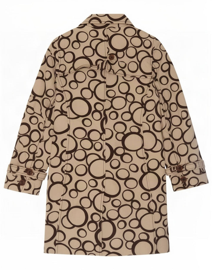 Coast Womens Trench Coat UK 12 Medium Beige Geometric Cotton
