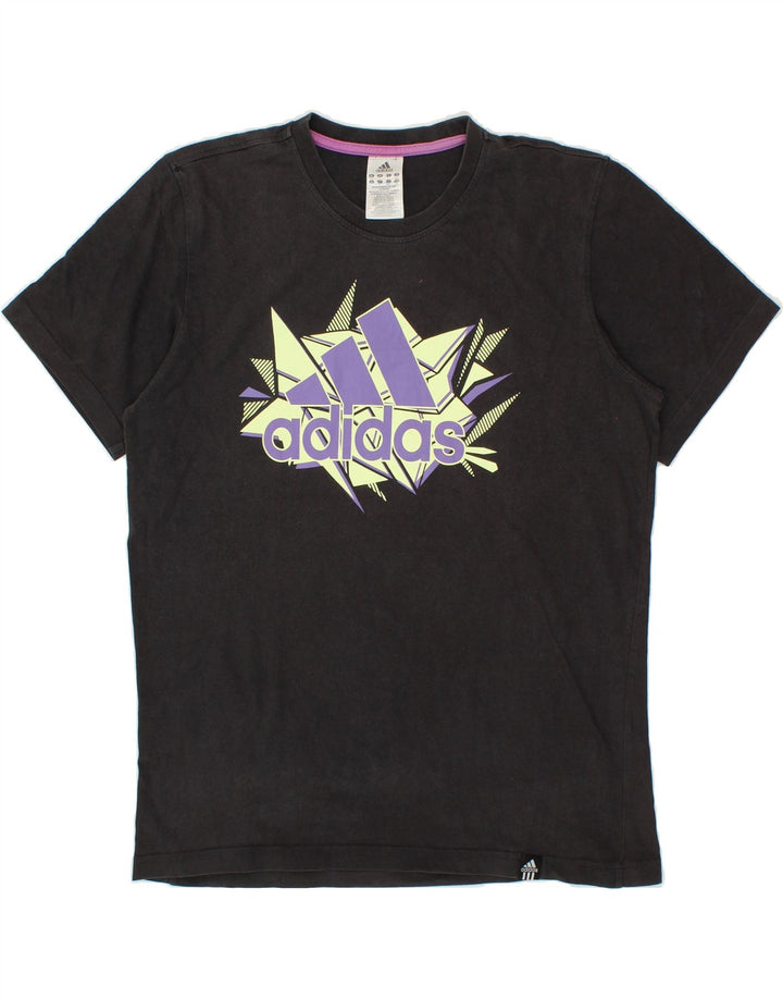ADIDAS Mens Graphic T-Shirt Top Large Black Cotton Vintage Adidas and Second-Hand Adidas from Messina Hembry 