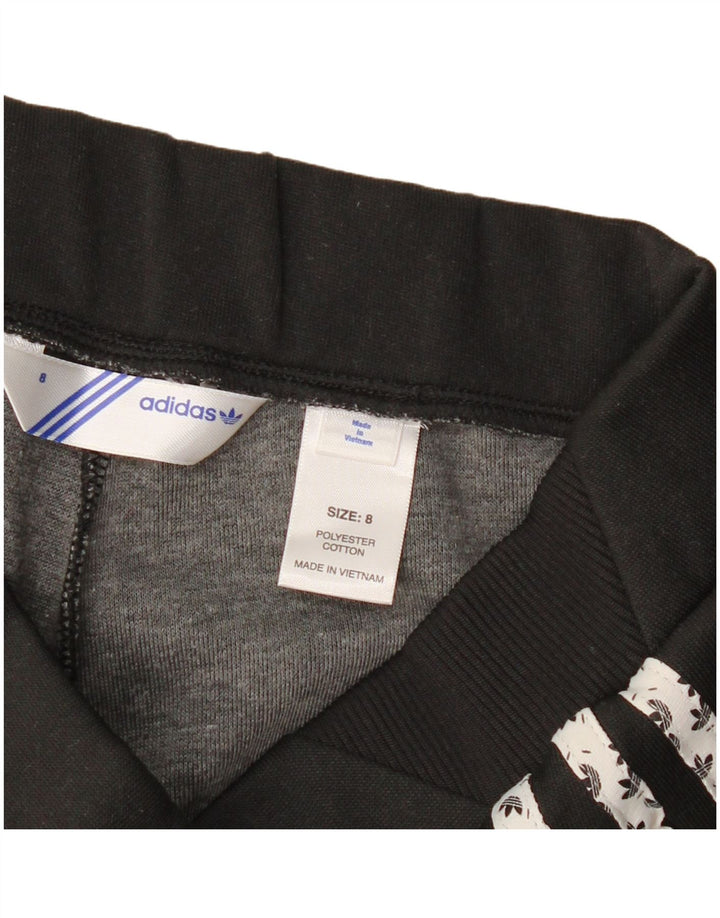 Adidas Womens Graphic Tracksuit Trousers UK 8 Small Black Polyester