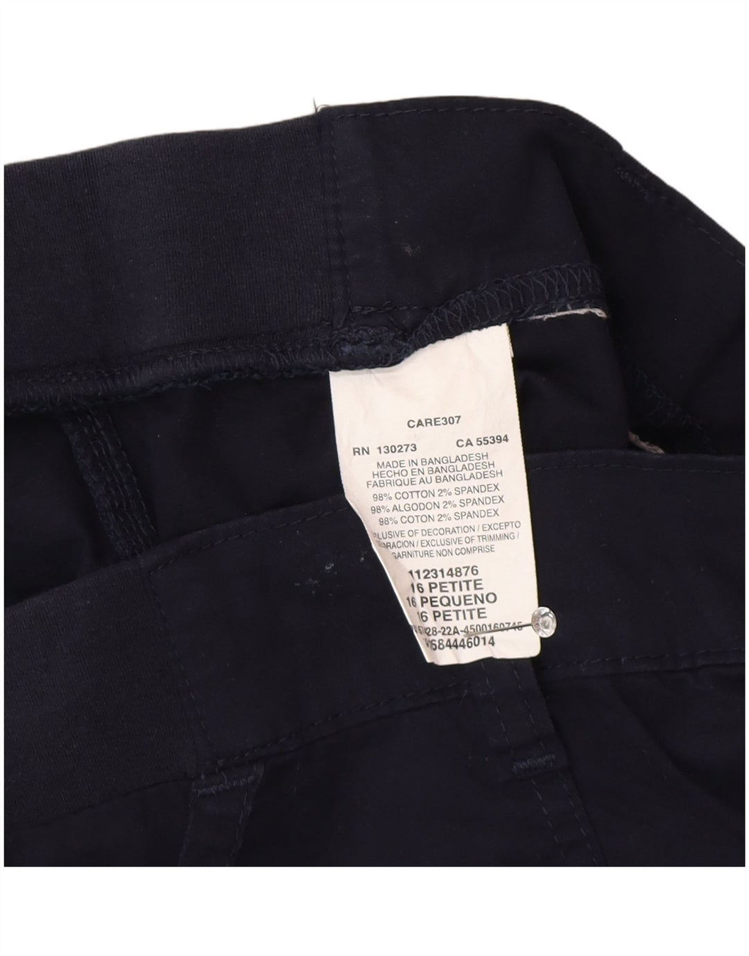 Lee Womens Cargo Capri Trousers US 16 2XL W38 L19 Navy Blue Cotton