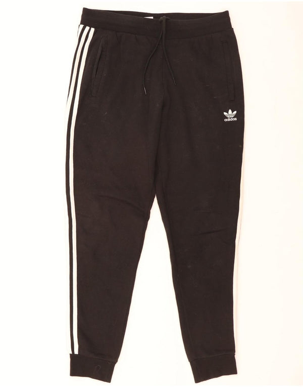 Adidas Womens Tracksuit Trousers Joggers Large Black Cotton