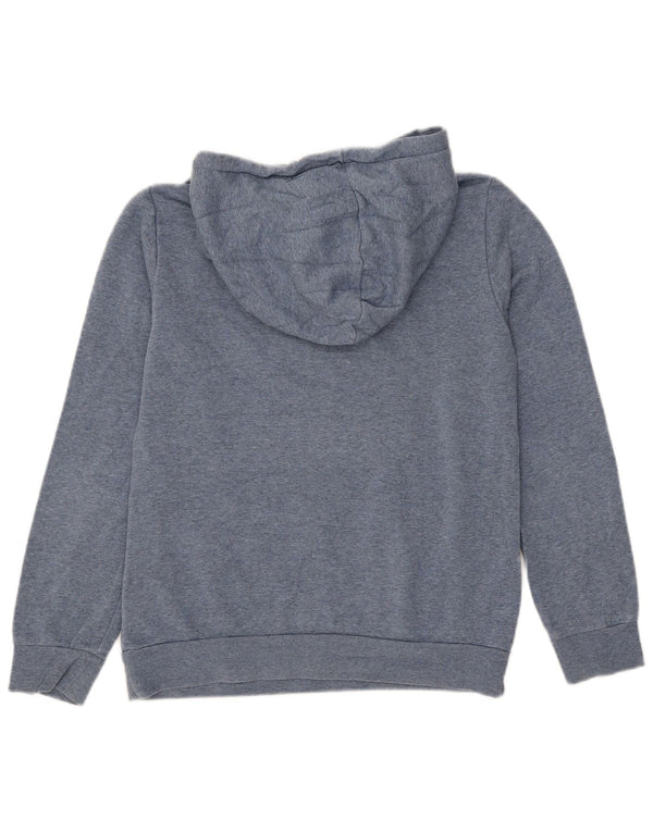 Adidas Womens Graphic Hoodie Jumper UK 8/10 Small Blue Cotton