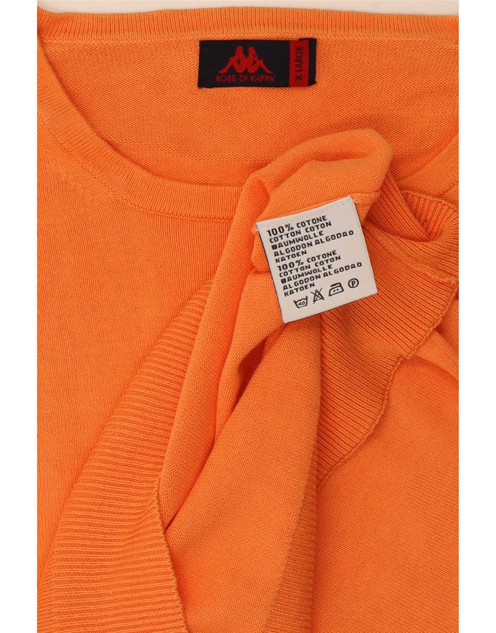 Kappa Mens Crew Neck Jumper Sweater XL Orange Cotton