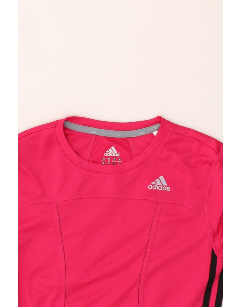 ADIDAS Womens Running Top Long Sleeve UK 4/6 XS Pink | Vintage Adidas | Thrift | Second-Hand Adidas | Used Clothing | Messina Hembry 