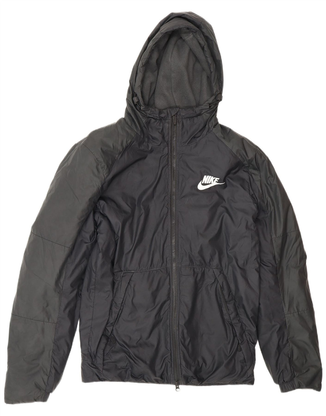 Nike Mens Hooded Windbreaker Jacket UK 36 Small Black Polyester