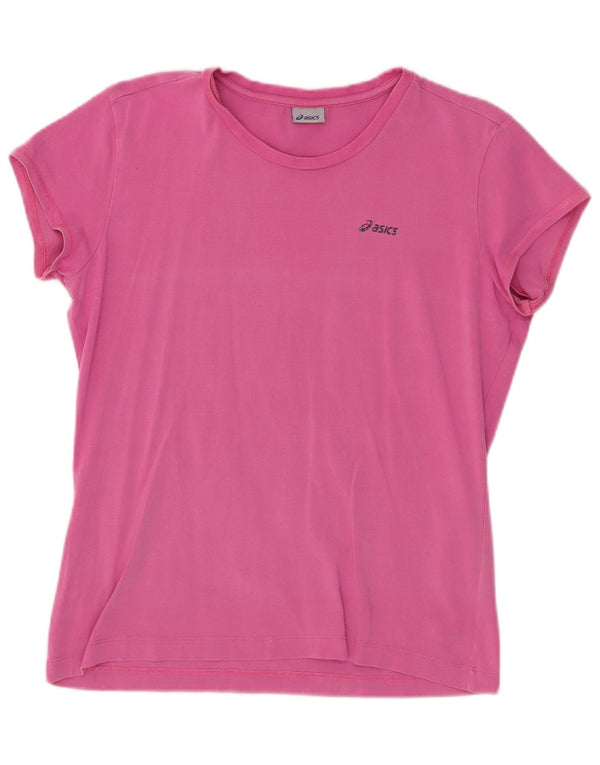 ASICS Womens T-Shirt Top UK 18 XL Pink Cotton