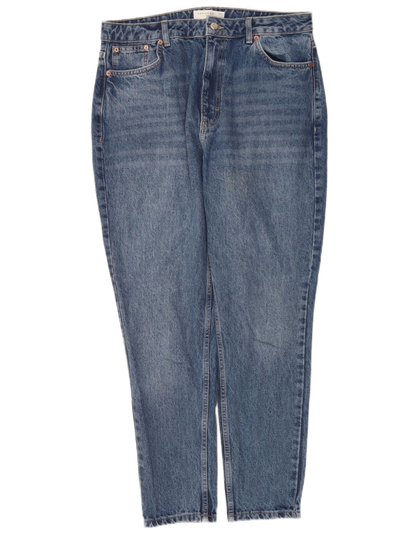 Topshop Womens Mom Tapered Jeans UK 16 Large W34 L29 Blue Cotton