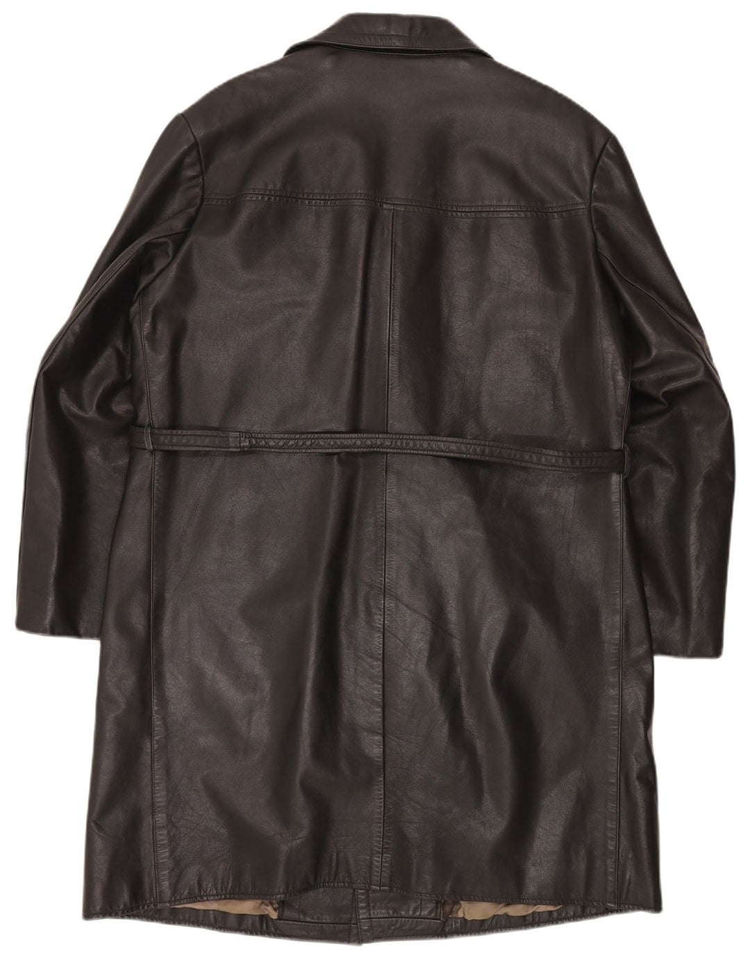 Vintage Mens Leather Coat IT 54 2XL Black Leather