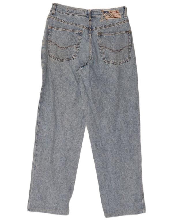 Canadian Mens Graphic Straight Jeans W32 L29 Blue Cotton