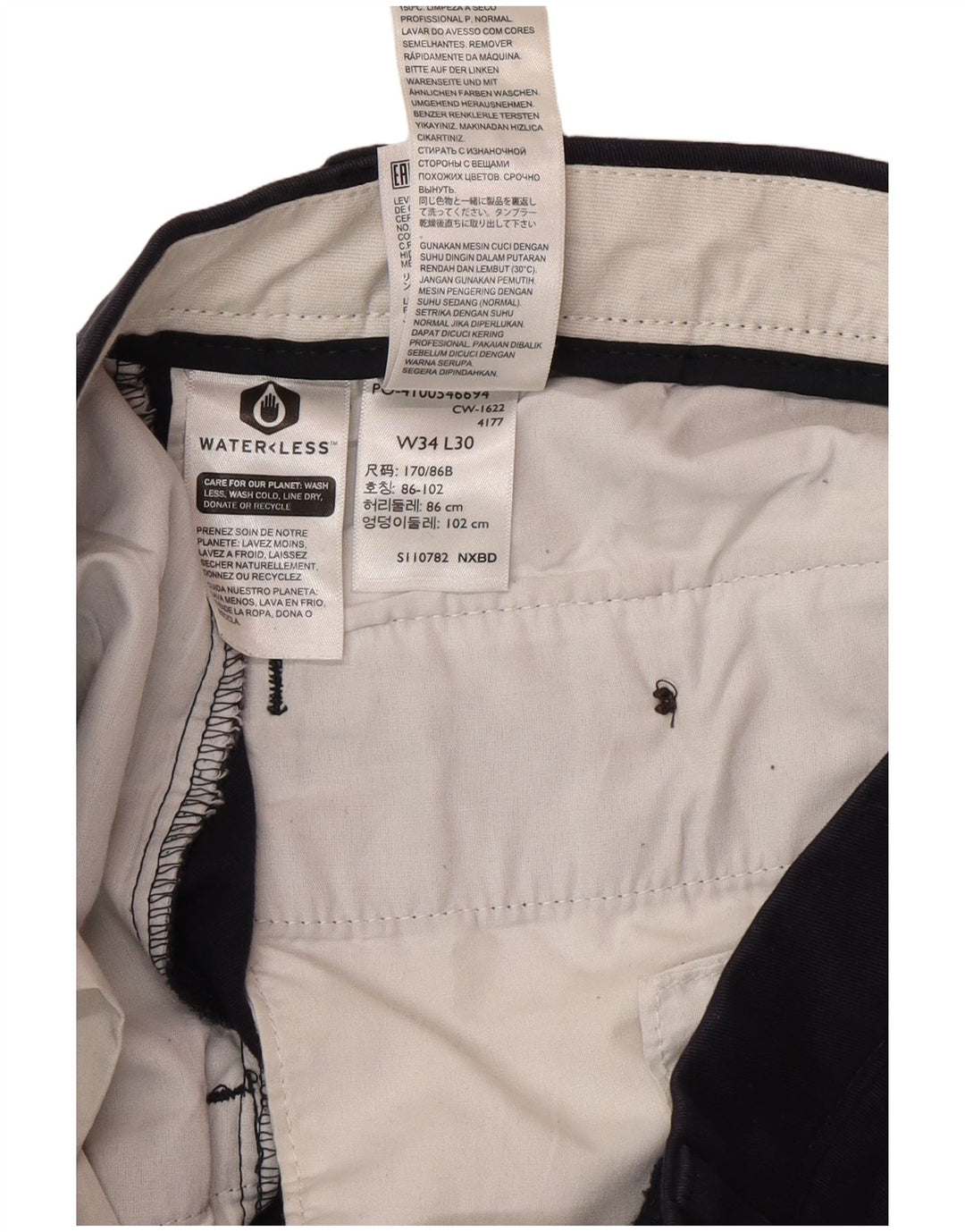 DOCKERS Mens Classic Fit Chino Trousers W34 L30 Navy Blue Cotton Classic