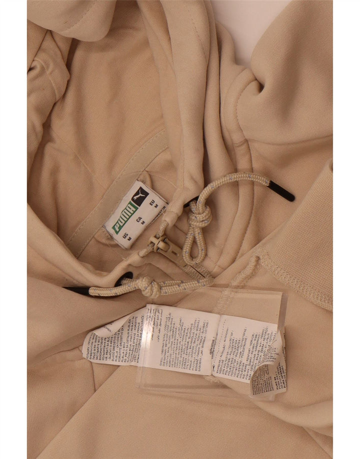 Puma Mens Zip Hoodie Sweater Medium Beige Cotton