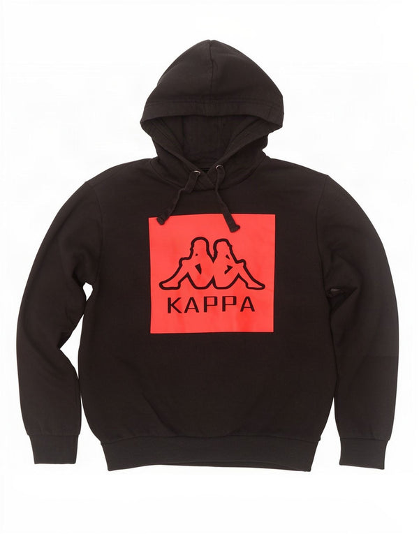 Kappa Mens Graphic Hoodie Jumper Medium Black Cotton