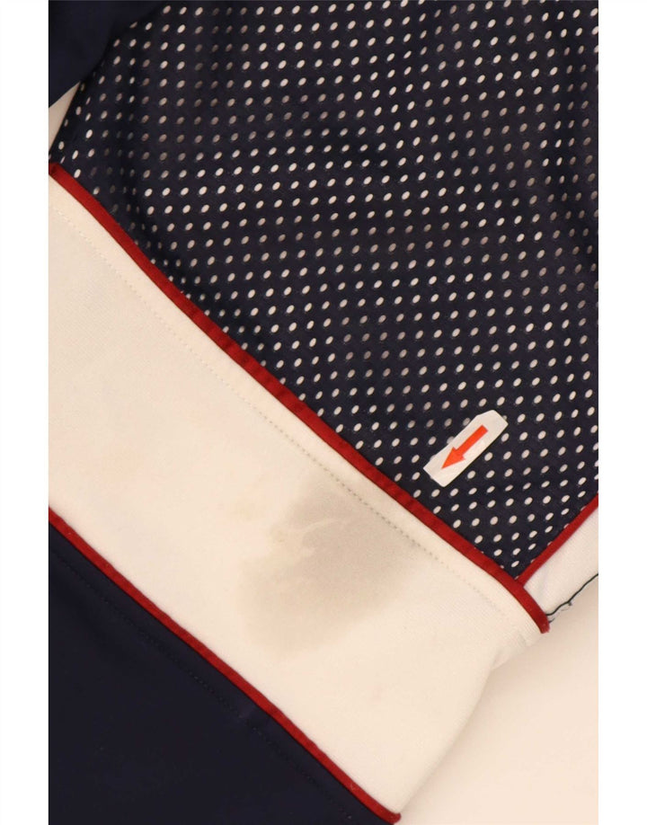 Asics Mens Graphic Tracksuit Top Jacket Large Navy Blue Colourblock