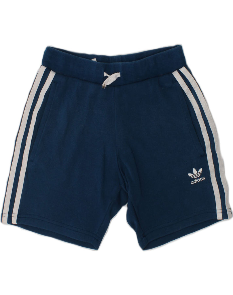 ADIDAS Boys Sport Shorts 7-8 Years Blue Cotton | Vintage Adidas | Thrift | Second-Hand Adidas | Used Clothing | Messina Hembry 