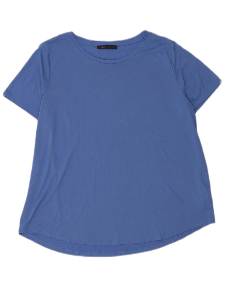 Marks & Spencer Womens T-Shirt Top UK 20 2XL Blue Polyester