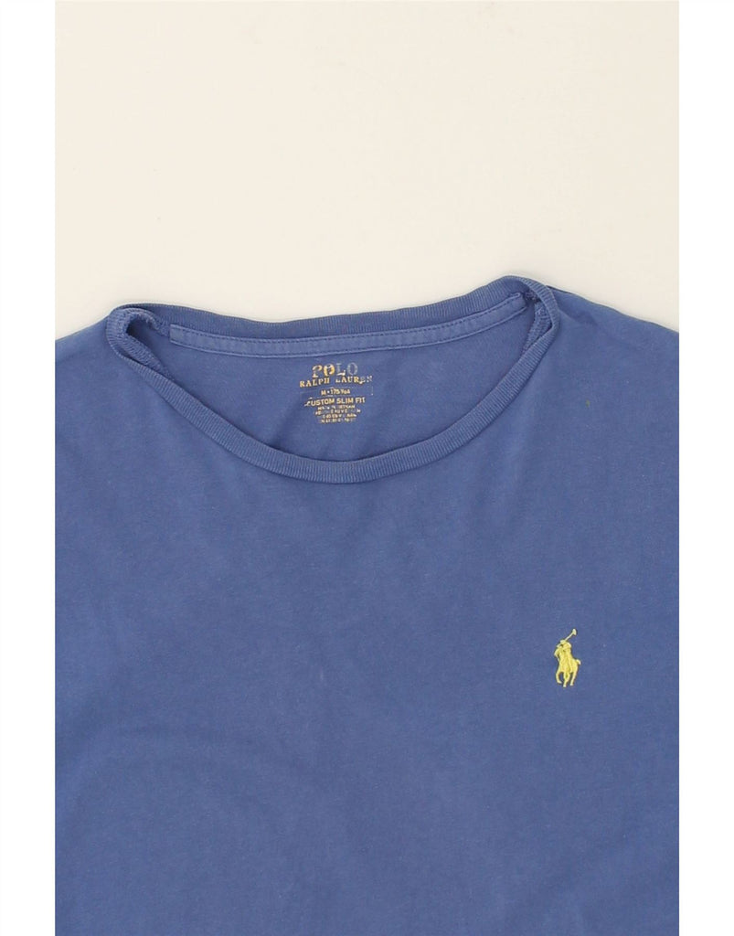 POLO RALPH LAUREN Mens Custom Slim Fit T-Shirt Top Medium Blue Cotton | Vintage Polo Ralph Lauren | Thrift | Second-Hand Polo Ralph Lauren | Used Clothing | Messina Hembry 
