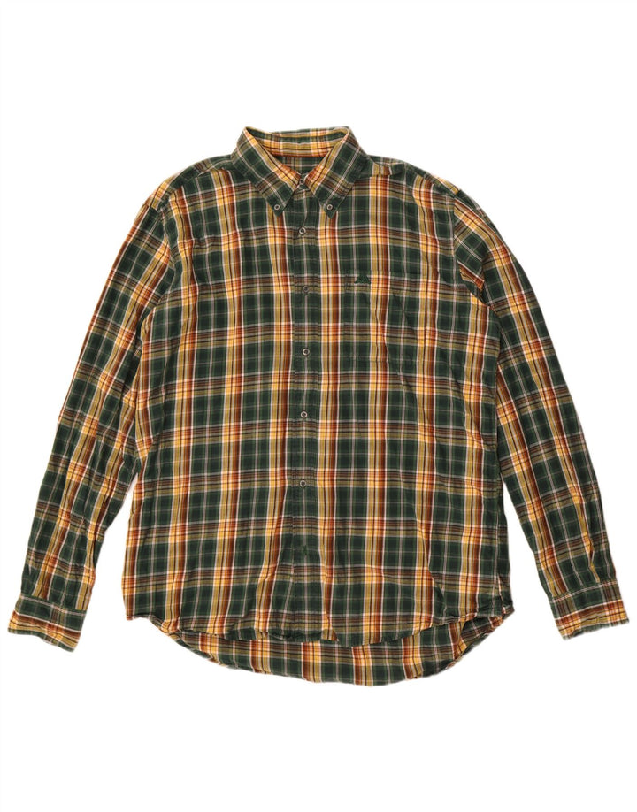 Kappa Mens Flannel Shirt XL Green Check Cotton