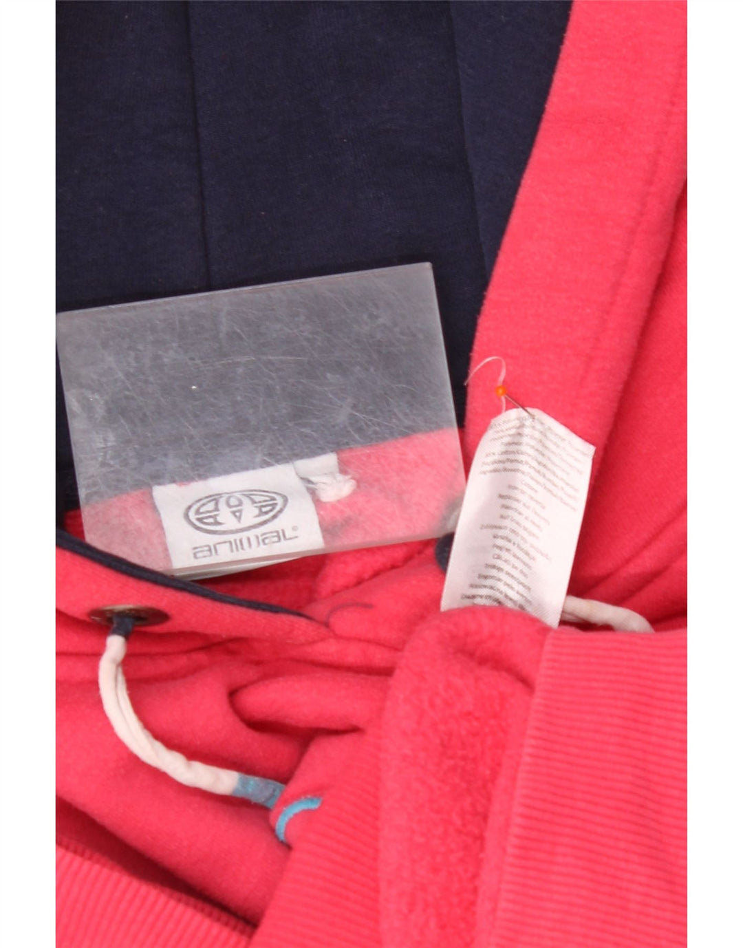 ANIMAL Womens Graphic Hoodie Jumper UK 16 Large Pink Cotton