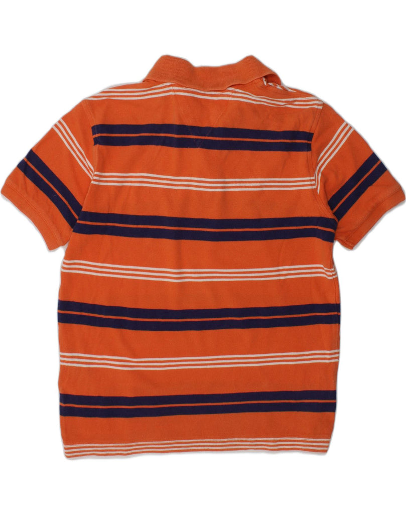 TOMMY HILFIGER Boys Polo Shirt 8-9 Years medium  Orange Striped Cotton | Vintage Tommy Hilfiger | Thrift | Second-Hand Tommy Hilfiger | Used Clothing | Messina Hembry 