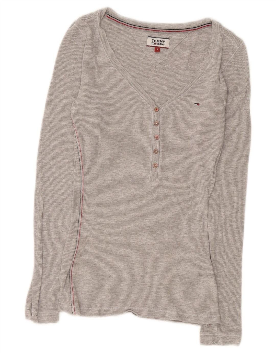 Tommy Hilfiger Womens Top Long Sleeve UK 8 Small Grey Viscose