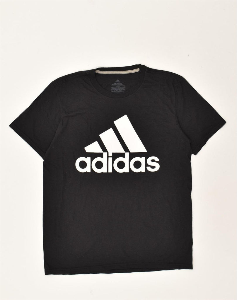 ADIDAS Mens Climalite Graphic T-Shirt Top Medium Black Cotton | Vintage Adidas | Thrift | Second-Hand Adidas | Used Clothing | Messina Hembry 